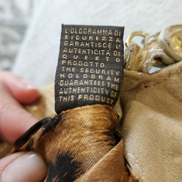 ROBERTO CAVALLI PYTHON CLUTCH WITH CRYSTAL ZEBRA CUFF BRACELET - Picture 8 of 11